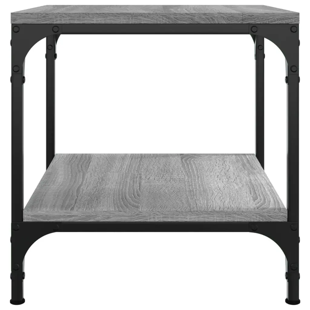 Coffee Table 50x50x40cm Engineered Wood Grey Steel Frame Storage