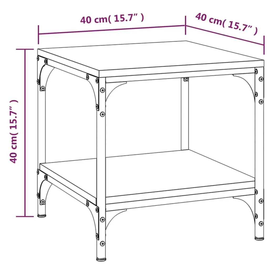 Side Tables 2 pcs Black 40x40x40 cm Engineered Wood Storage Accent Furniture