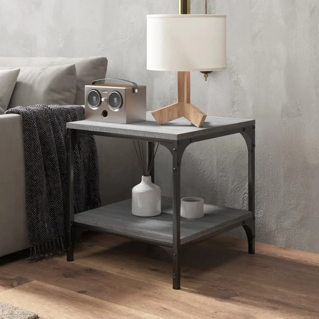 Side Tables Set of 2 Grey Sonoma Engineered Wood Industrial Accent Coffee End