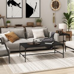 Practical Black Coffee Table for Your Living Area 100x50x35 cm