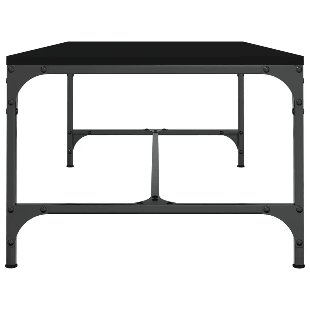 Coffee Table Engineered Wood Steel Frame 100x50x35 cm Black Industrial Style Living Room Accent Furniture
