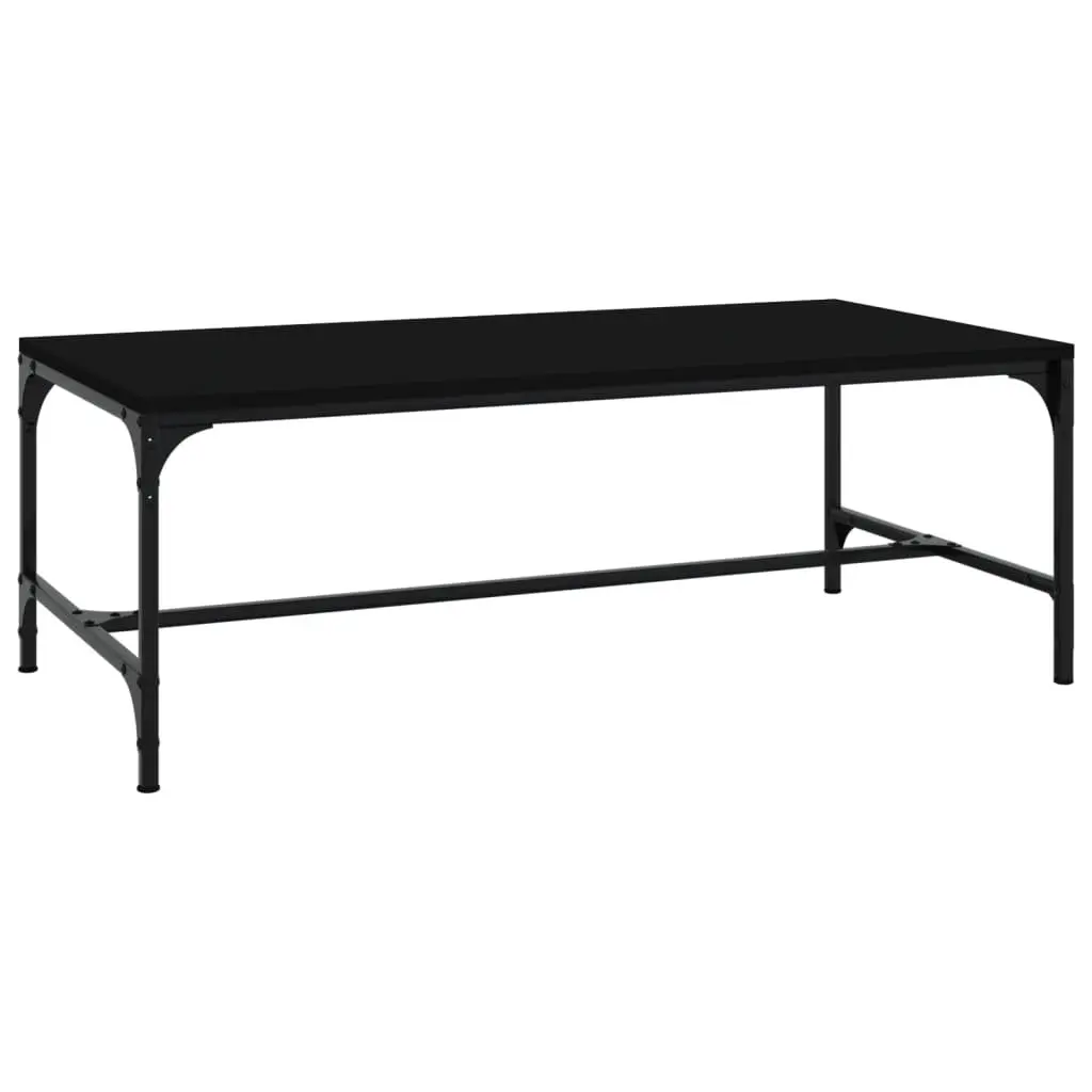 Industrial Style Coffee Table Engineered Wood Black 80x50x35cm Living Room Accent