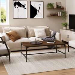 Functional Brown Oak Coffee Table 80x50x35 cm for Everyday Use