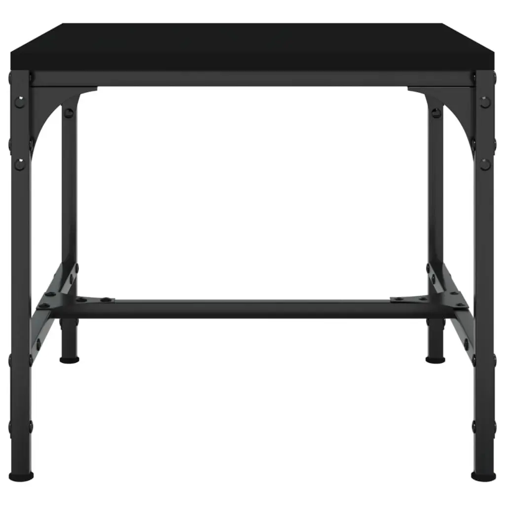 Coffee Table Engineered Wood Steel Frame 50x50x35 cm Black Industrial Style Living Room Accent Furniture