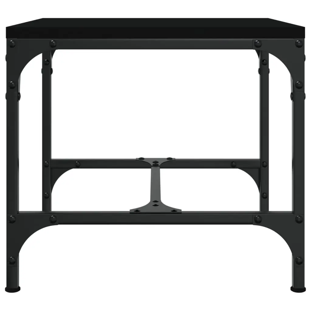 Coffee Table Engineered Wood Steel Frame 50x50x35 cm Black Industrial Style Living Room Accent Furniture