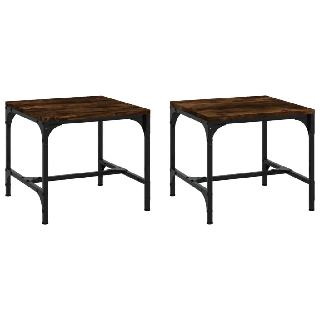 Side Tables 2 pcs Brown Engineered Wood Coffee Table Accent Furniture Living