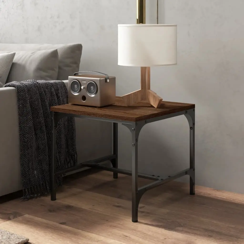 Side Tables 2 pcs Brown Oak 40x40x35 cm Engineered Wood Industrial Coffee Table