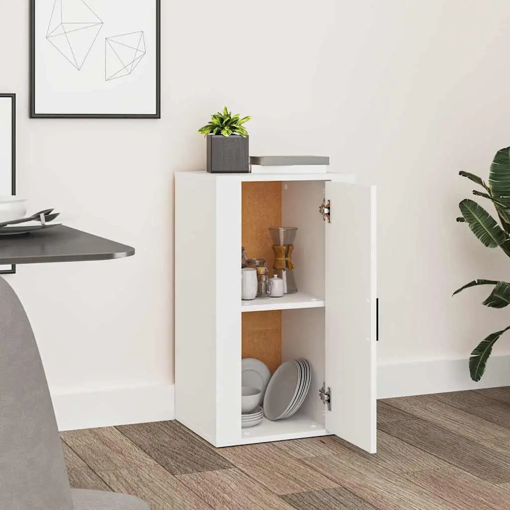 White Sideboard Cabinet Engineered Wood Storage Furniture 40x33x70cm