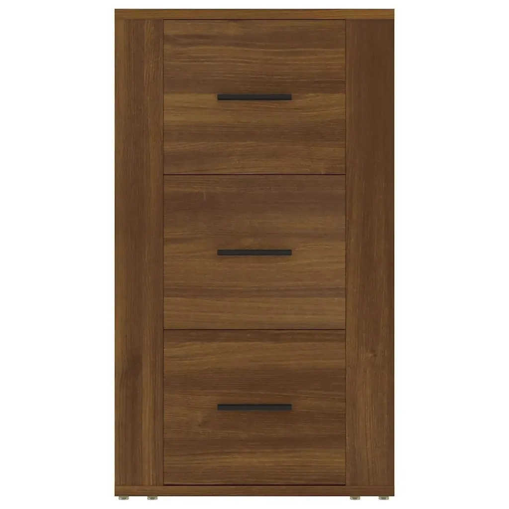 Storage Sideboard with 3 Drawers, Brown Oak