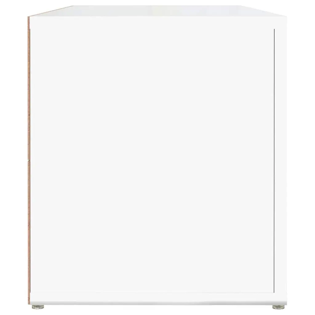 4-Compartment TV Cabinet in High Gloss White