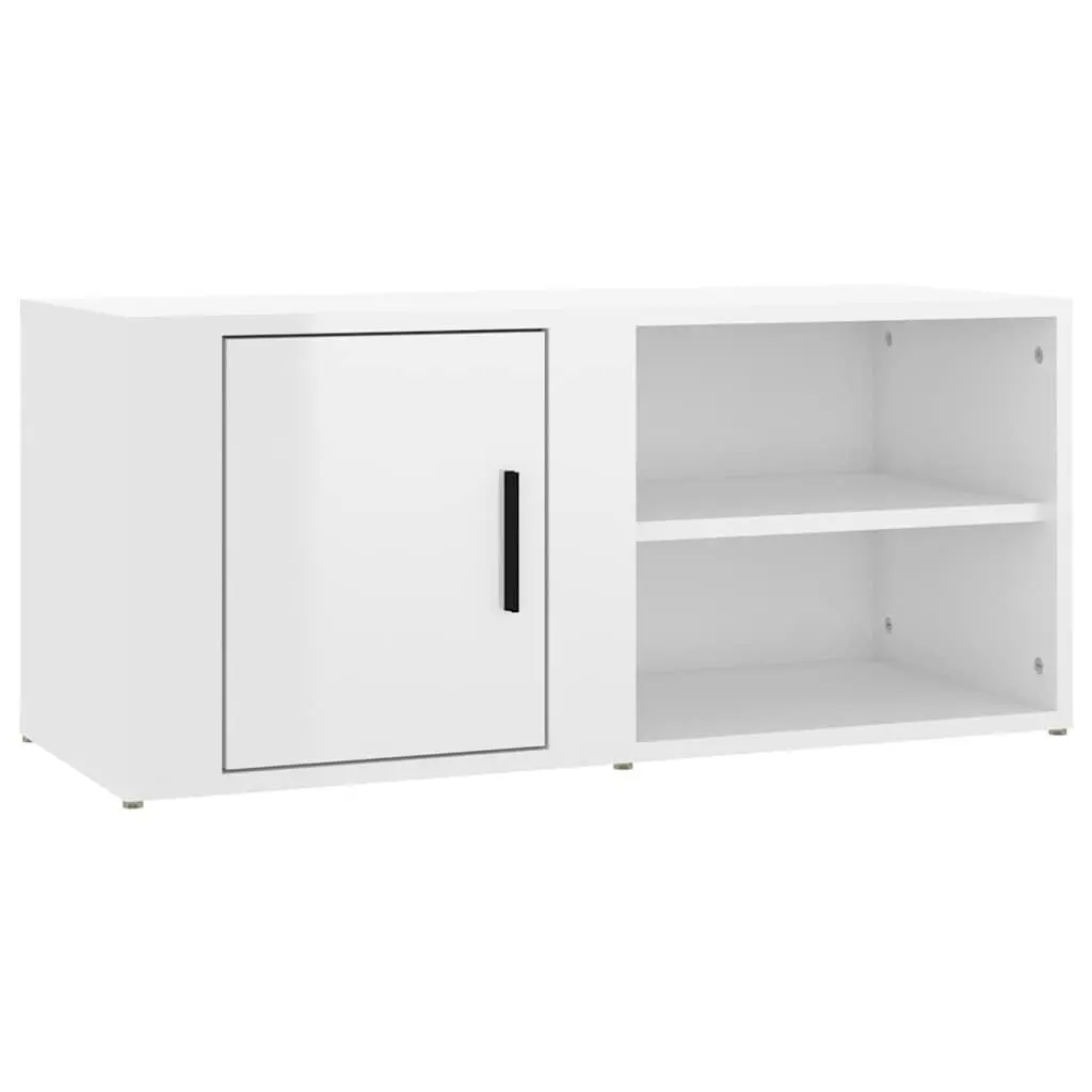 TV Cabinets Engineered Wood 80x31.5x36 cm High Gloss White 2 pcs Media Storage Unit