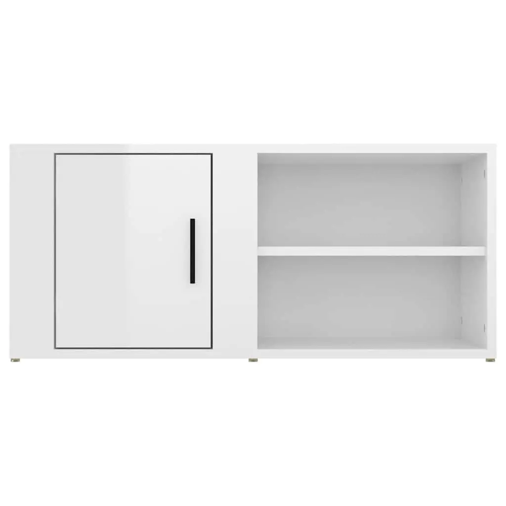 TV Cabinets Engineered Wood 80x31.5x36 cm High Gloss White 2 pcs Media Storage Unit