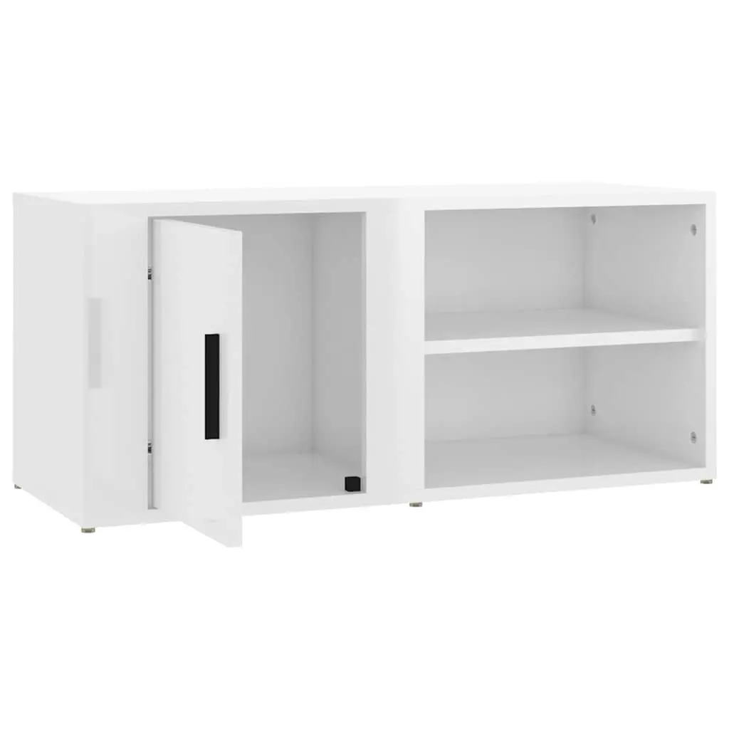 TV Cabinets Engineered Wood 80x31.5x36 cm High Gloss White 2 pcs Media Storage Unit