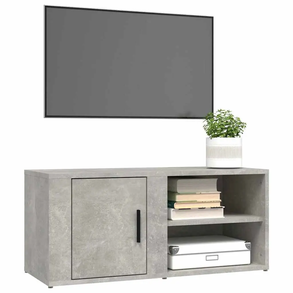 TV Cabinets Engineered Wood 80x31.5x36 cm Grey Set of 2 Media Storage Unit