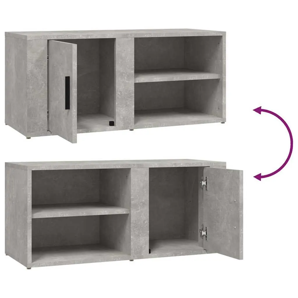 TV Cabinets Engineered Wood 80x31.5x36 cm Grey Set of 2 Media Storage Unit