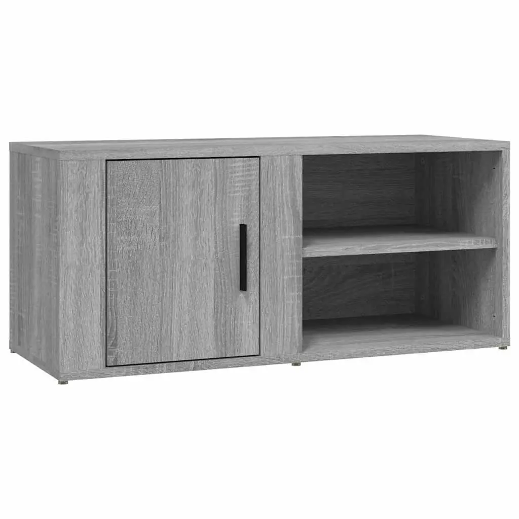 TV Cabinets Engineered Wood 80x31.5x36cm Grey 2 Piece Media Storage Unit with Doors and Compartments