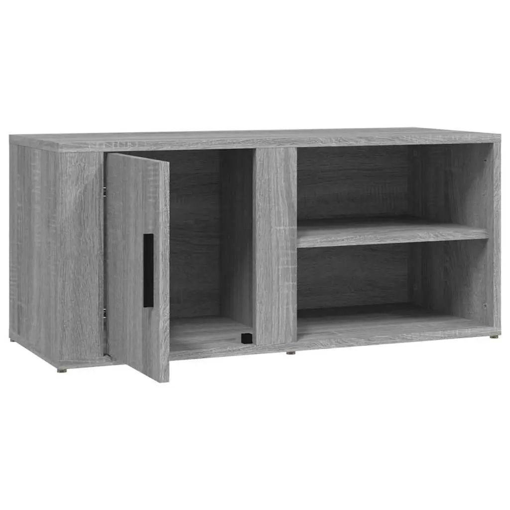 TV Cabinets Engineered Wood 80x31.5x36cm Grey 2 Piece Media Storage Unit with Doors and Compartments