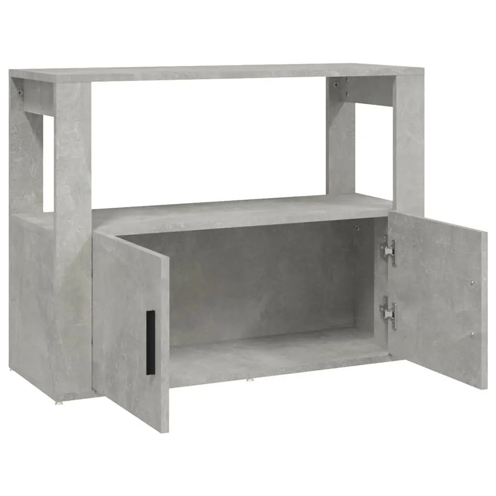 Sideboard Engineered Wood 80 x 30 x 60 cm Grey Storage Cabinet Living Room Organiser