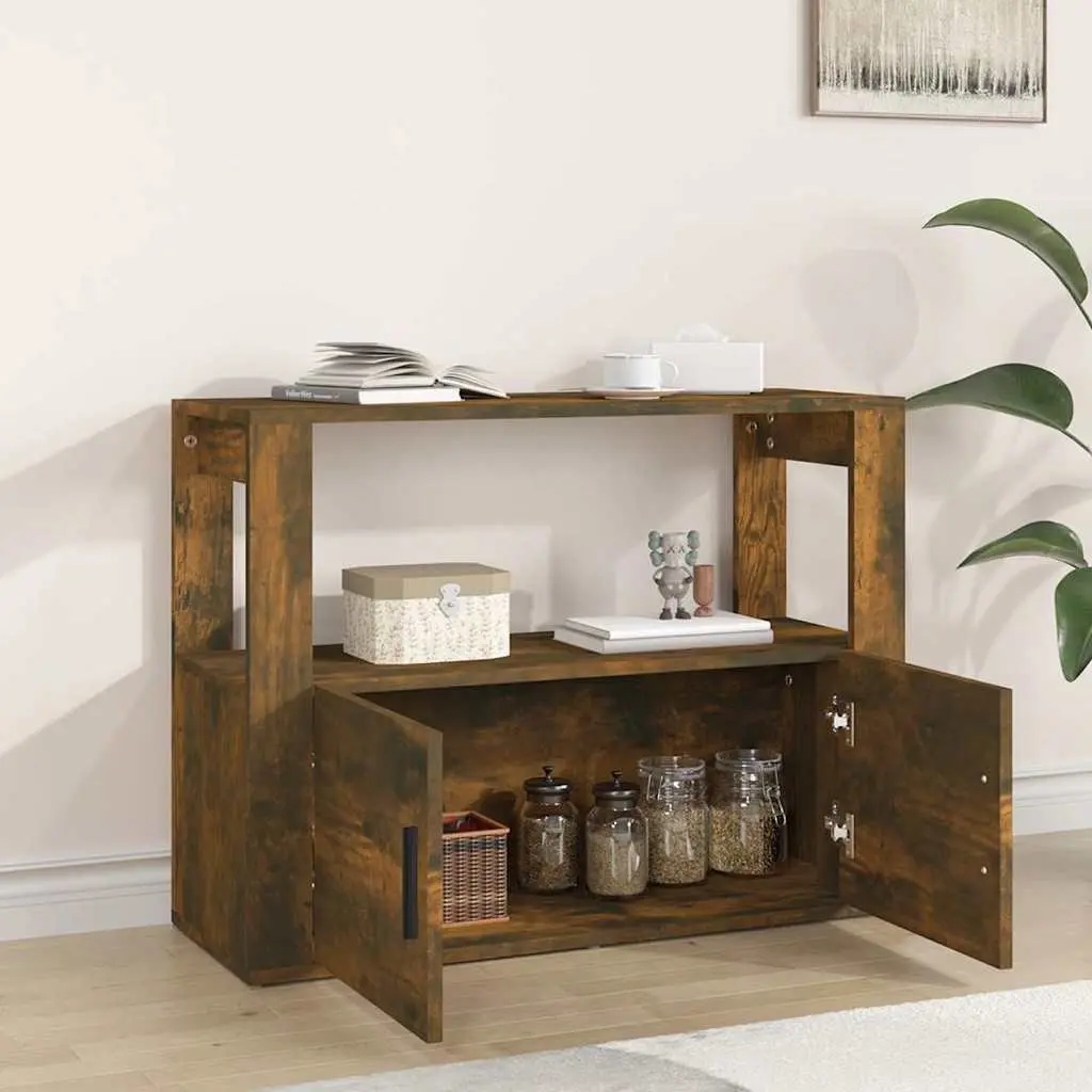 Sideboard Cabinet Smoked Oak Brown Storage Buffet Living Room Furniture
