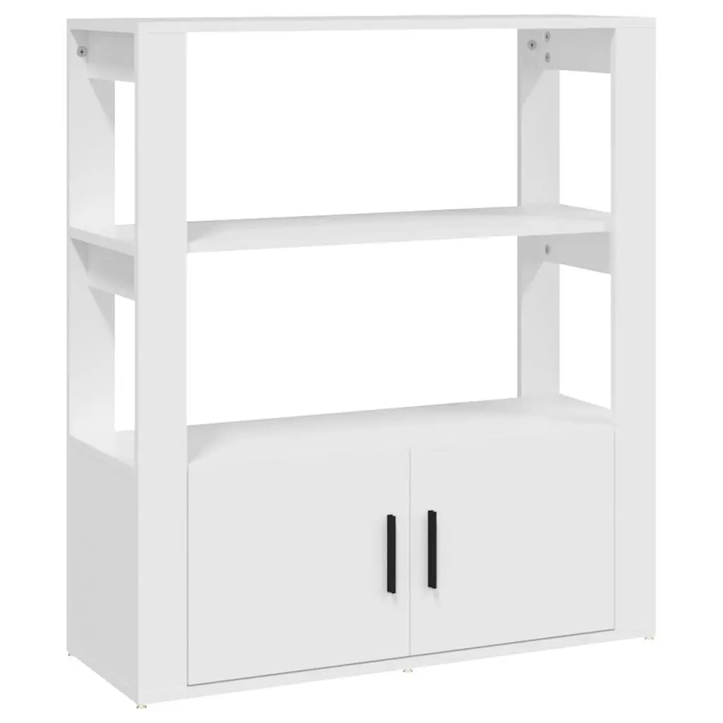 Sideboard White 80x30x90 cm Storage Cabinet Engineered Wood Shelves Doors