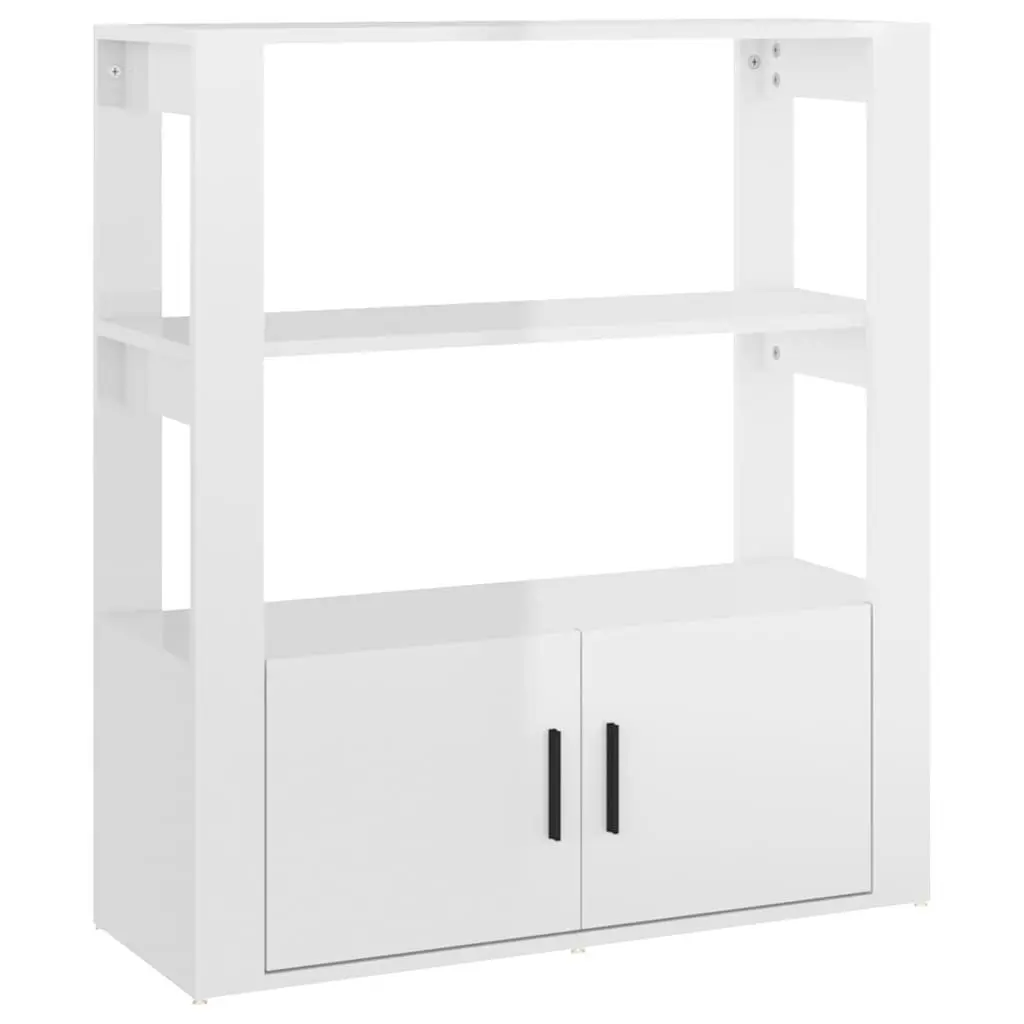 White High Gloss Sideboard Storage Cabinet with Shelves Doors Engineered Wood