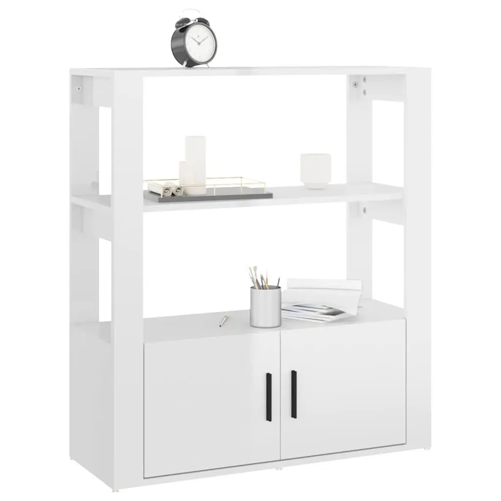 White High Gloss Sideboard Storage Cabinet with Shelves Doors Engineered Wood