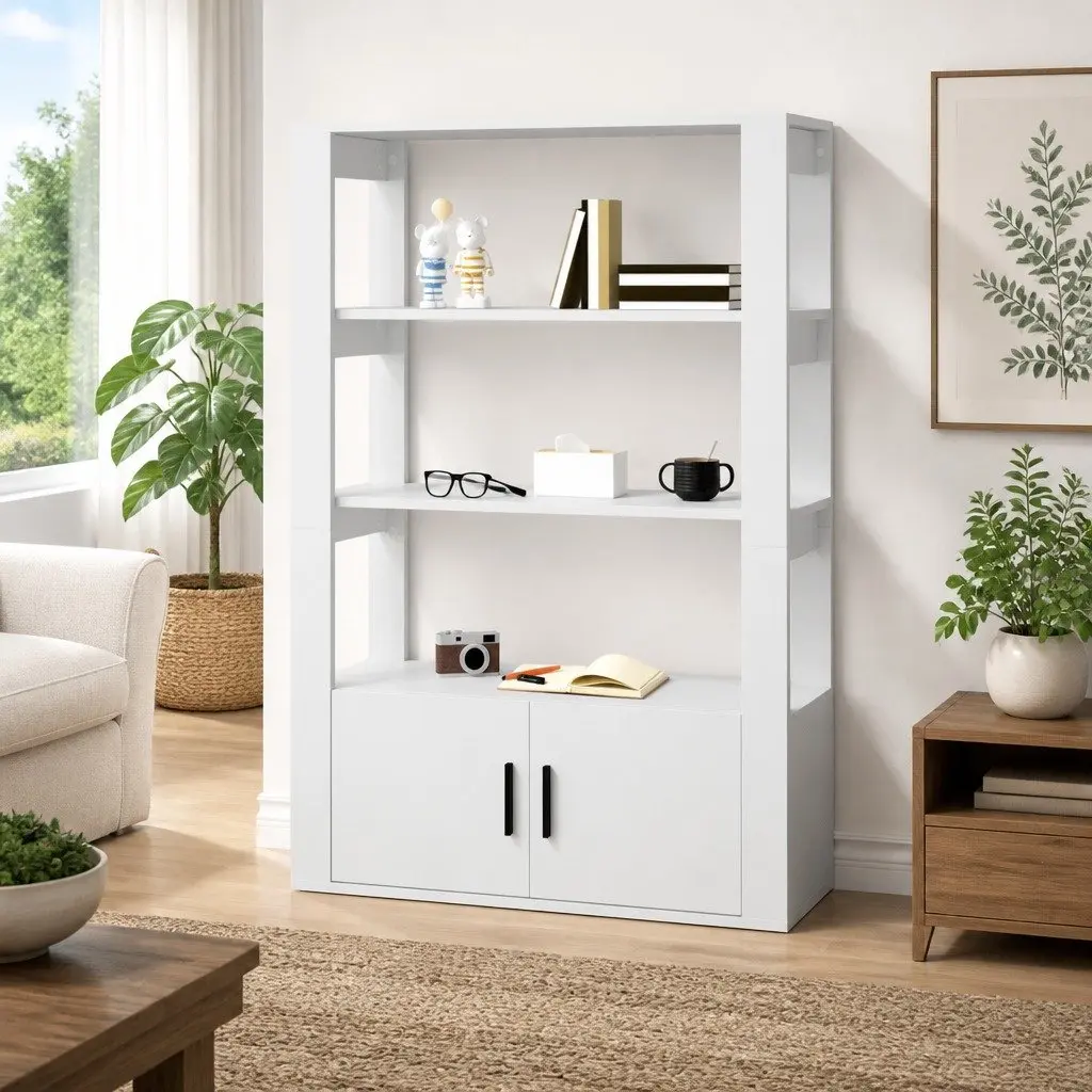 Sideboard Cabinet Engineered Wood 80x30x119.5cm White Storage Buffet Furniture
