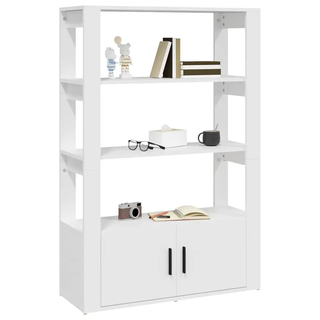 Sideboard Cabinet Engineered Wood 80x30x119.5cm White Storage Buffet Furniture