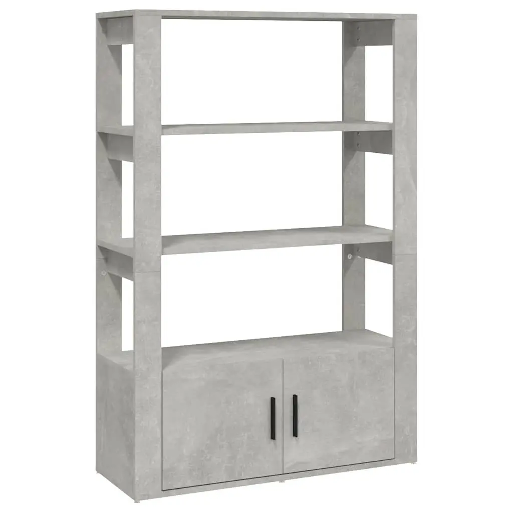 Sideboard Engineered Wood Grey Storage Cabinet 80L x 30W x 119.5H cm