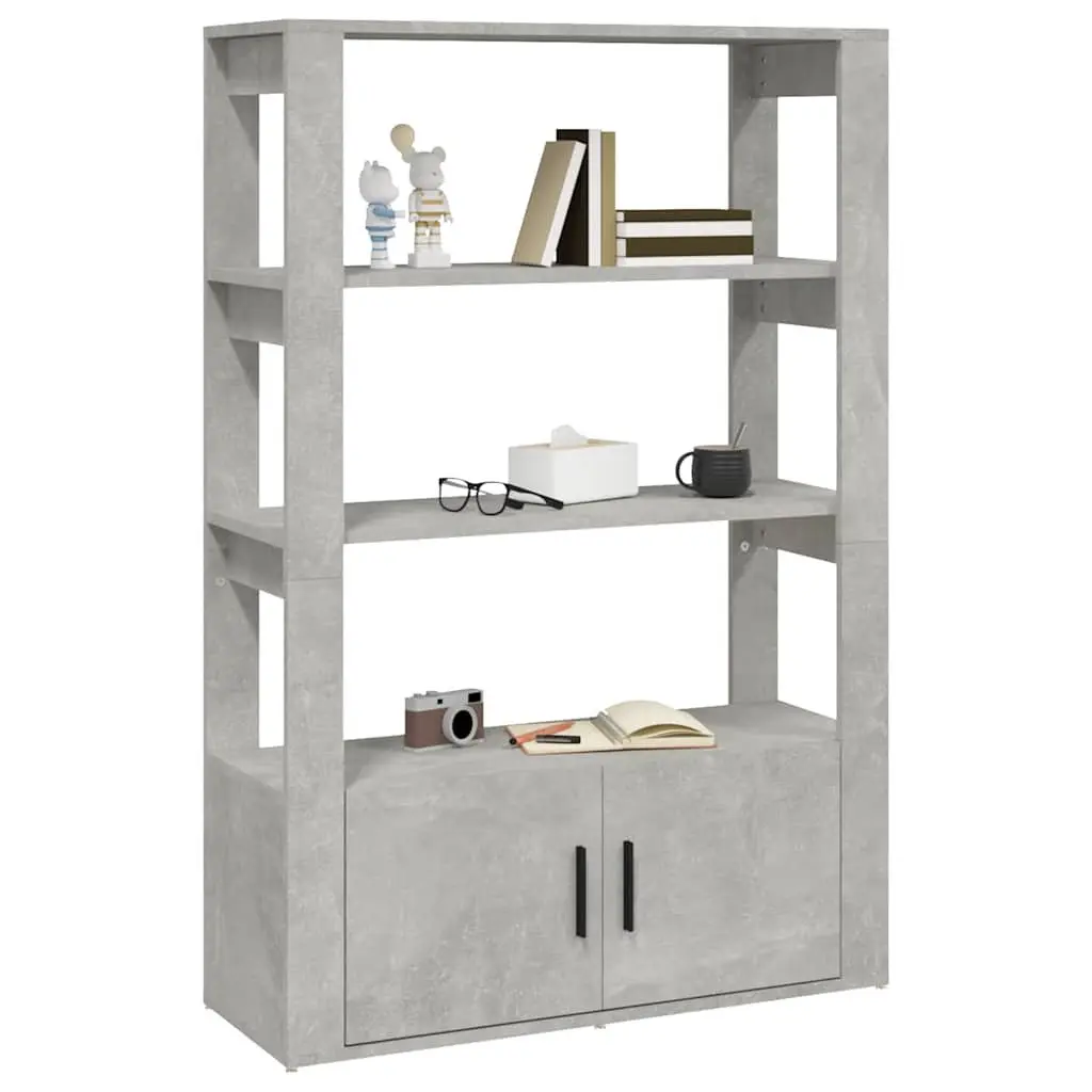 Sideboard Engineered Wood Grey Storage Cabinet 80L x 30W x 119.5H cm