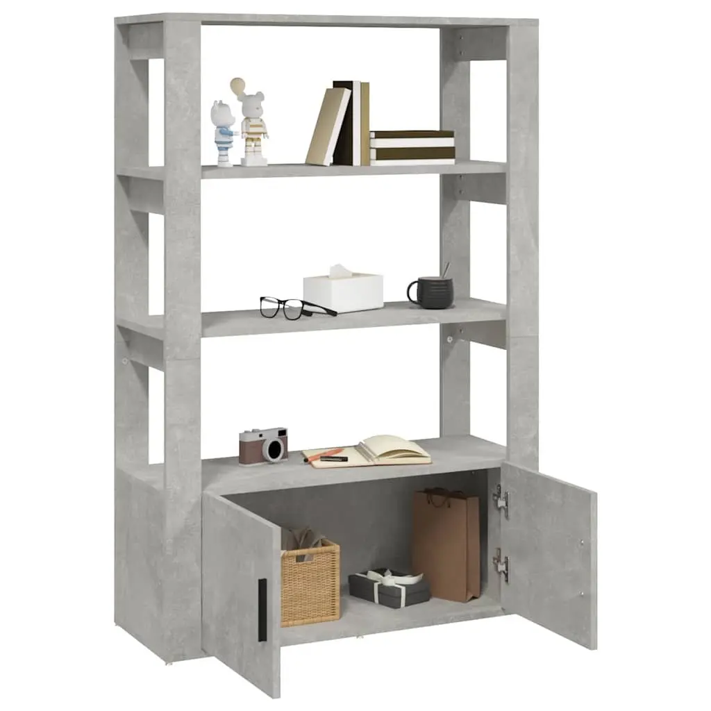 Sideboard Engineered Wood Grey Storage Cabinet 80L x 30W x 119.5H cm