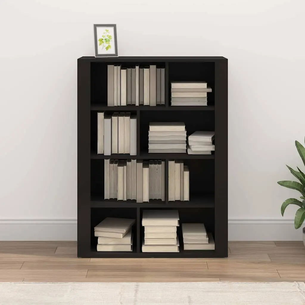 Sideboard Engineered Wood 80W x 30D x 106H cm Black Storage Cabinet Living Room Furniture