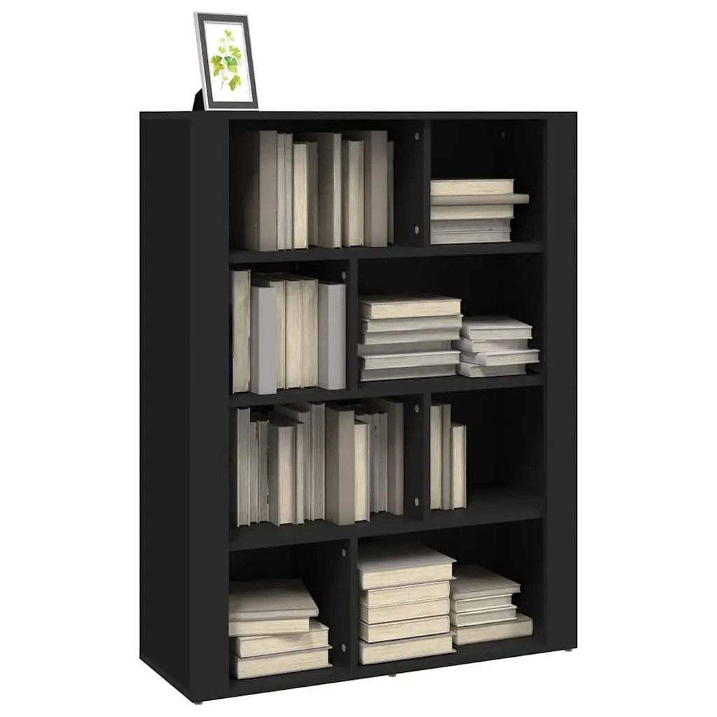 Sideboard Engineered Wood 80W x 30D x 106H cm Black Storage Cabinet Living Room Furniture
