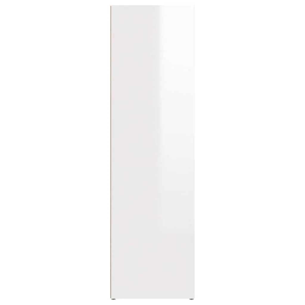 High Gloss White Sideboard Buffet Engineered Wood 80cm Width 30cm Depth 106cm Height