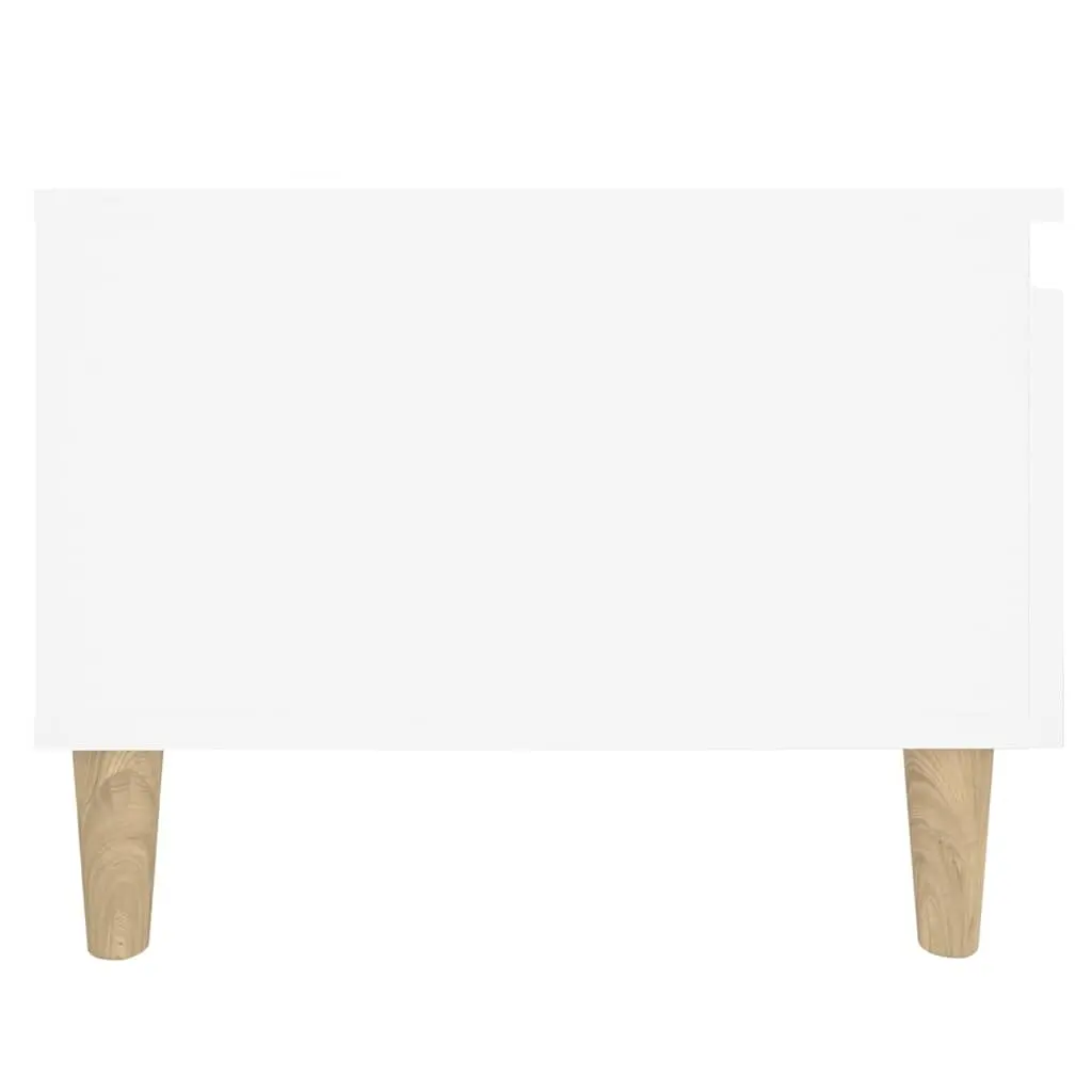 End Table Engineered Wood 50 x 46 x 35 cm White 2 Piece Side Tables with Drawer Storage