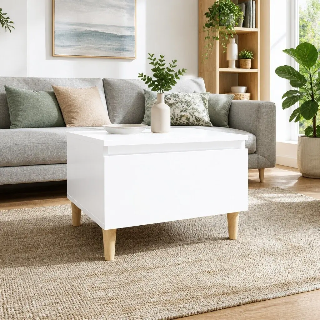 End Table Side Table High Gloss White Modern Living Room Accent Furniture