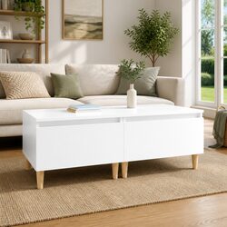 Functional Scandinavian White Accent Tables - 2 pcs Set
