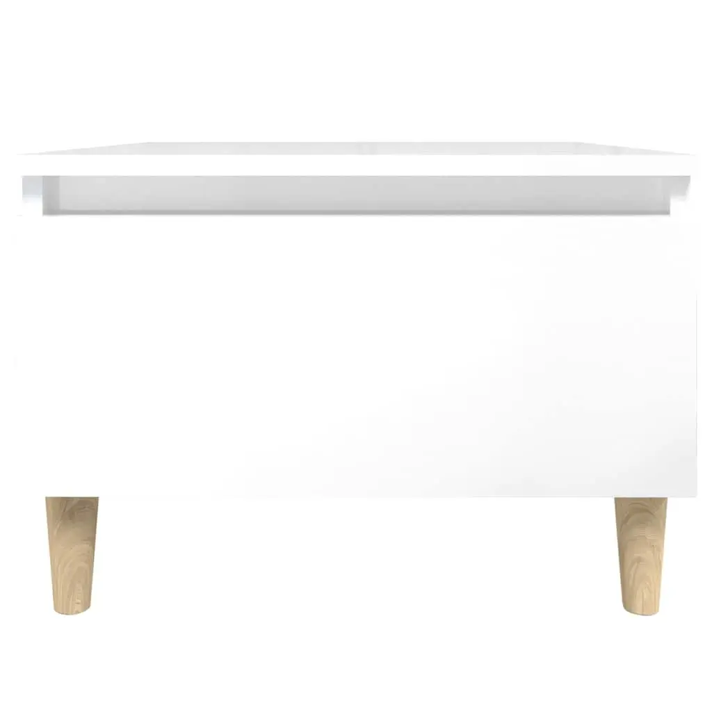 White High Gloss Engineered Wood Side Tables 2 Piece Accent for Living Room