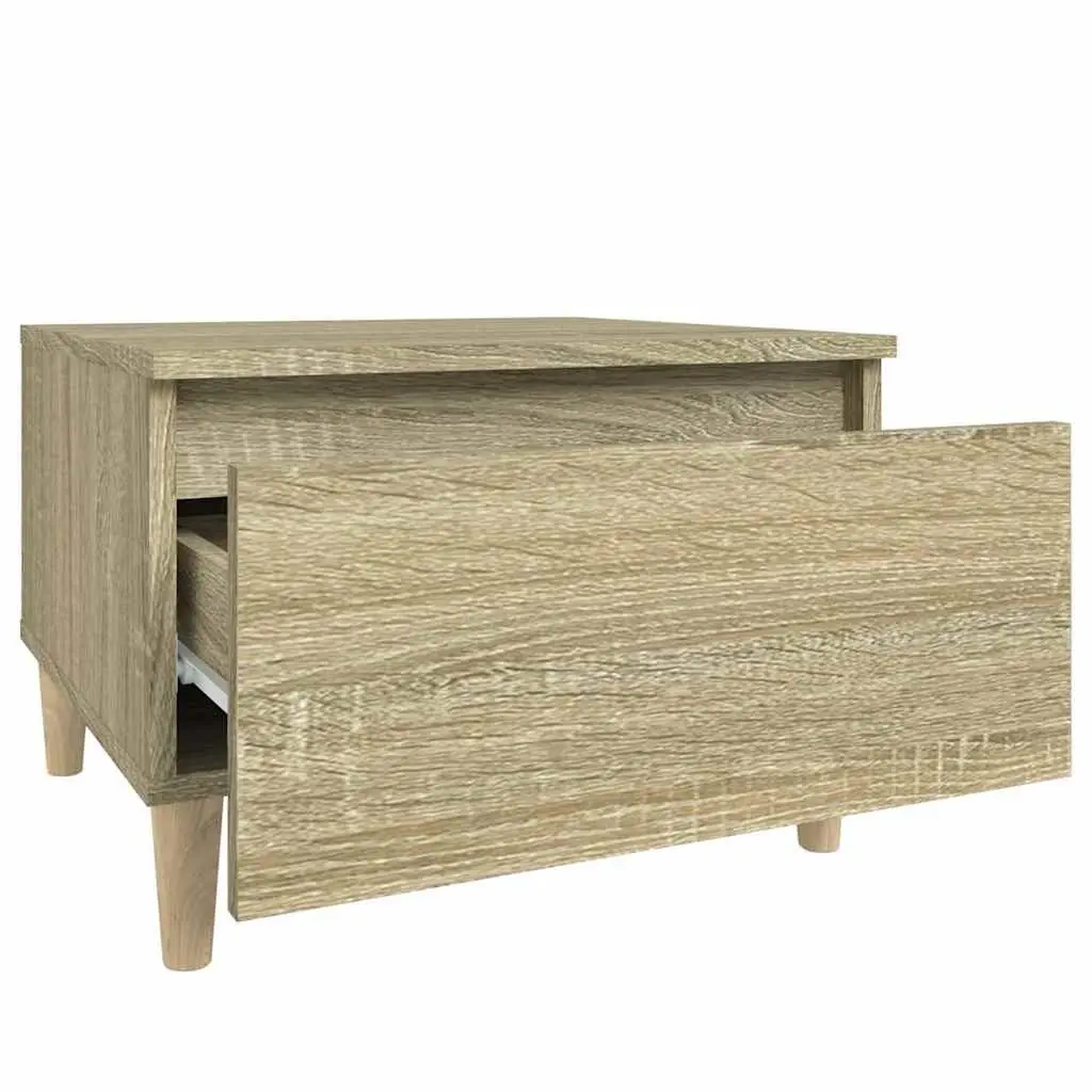 Side Table Engineered Wood 50W x 46H x 35D cm Brown