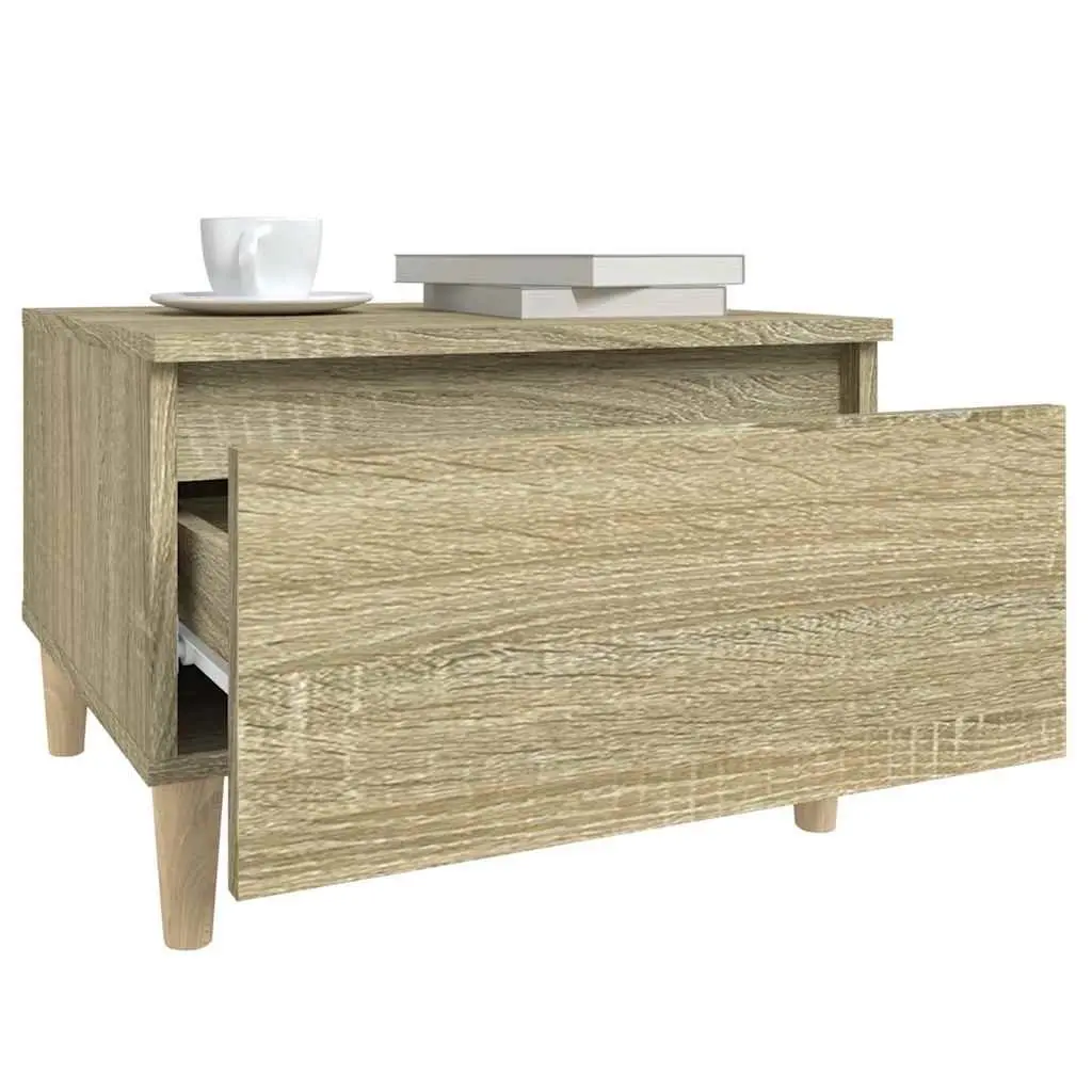 Side Table Engineered Wood 50W x 46H x 35D cm Brown