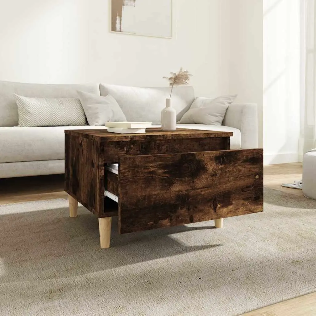 Side Table Engineered Wood Brown Scandinavian 50 x 46 x 35 cm