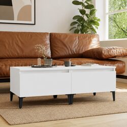 End Table with Drawer White 50x46x35 cm Living Room Side Table Storage
