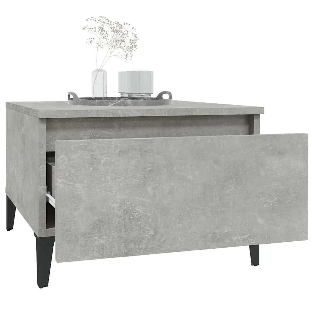 End Tables Engineered Wood Grey Set of 2 Accent Side Tables with Drawer Storage