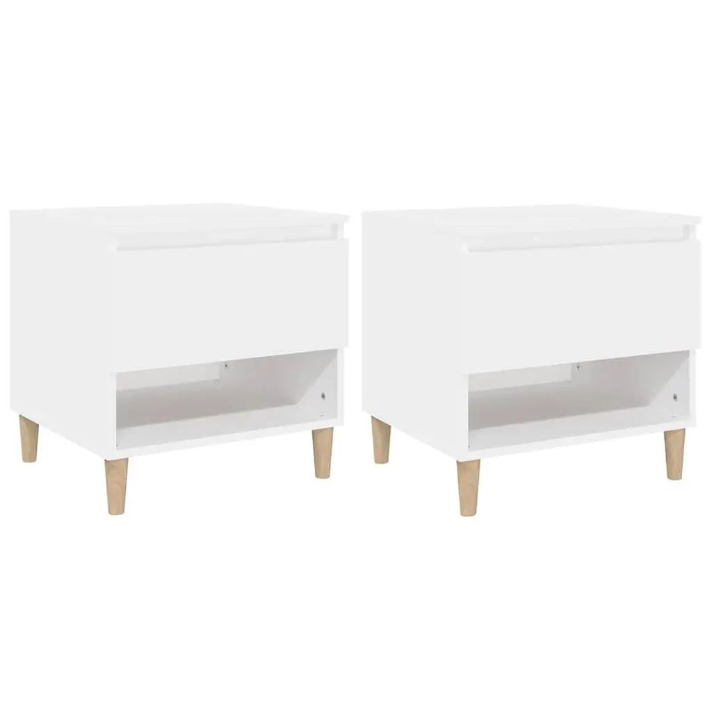 Bedside Tables Engineered Wood 50x46x50 cm White 2 Piece