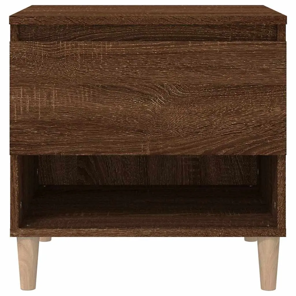 Bedside Tables 2 Piece Engineered Wood Brown Oak 50x46x50 cm Storage Furniture