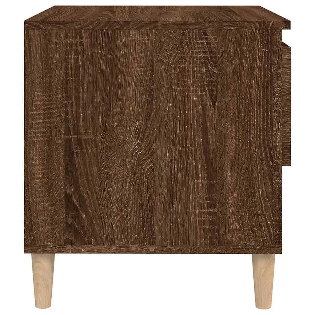 Bedside Tables 2 Piece Engineered Wood Brown Oak 50x46x50 cm Storage Furniture