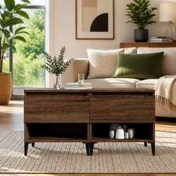 Functional Brown Oak Side Tables for Any Living Space - 2 pcs