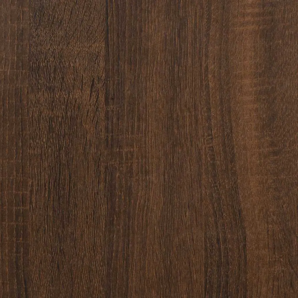 Brown Oak Engineered Wood End Tables 2 Piece with Drawer Storage for Living Room