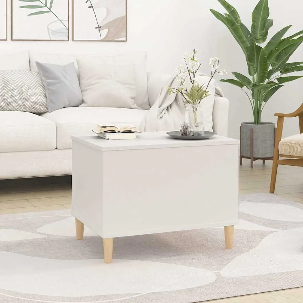 Lift-Top Coffee Table Engineered Wood White 60x44.5x45 cm with Hidden Storage Compartment for Living Room