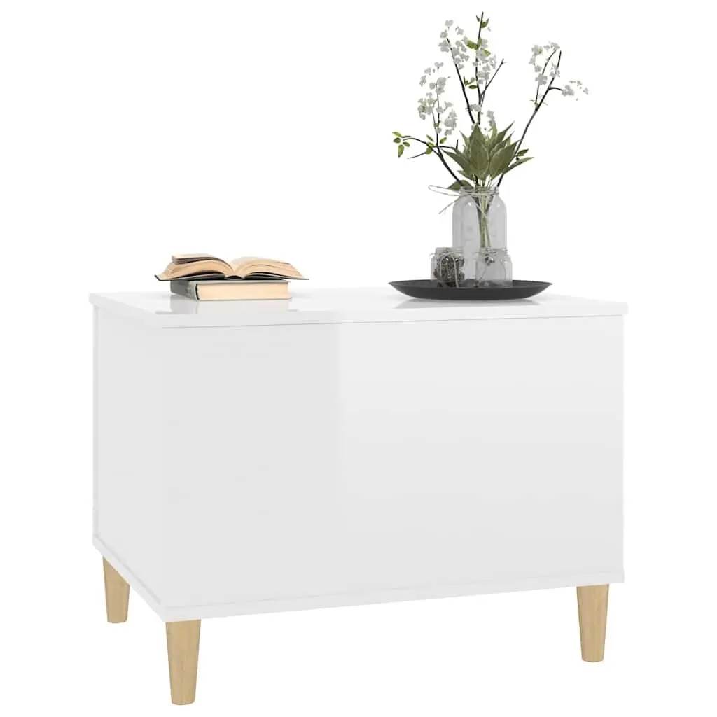Coffee Table Engineered Wood Lift Top 60 x 44.5 x 45 cm White High Gloss